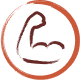 Circular logo with a stylized hand giving a thumbs-up gesture on a white background